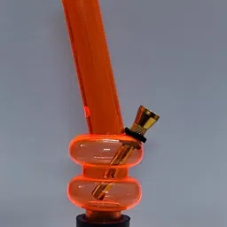 mftonline 8" Highly Durable Clear Glass Water Bong Waterpipe Hookah Globe Bongs (Orange) Beer Bong Funnel image 2