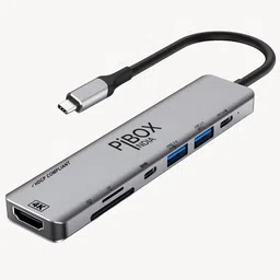 pibox india USB C to HDMI 7 in 1 Hub Dock Adapter 4K 30HZ HDCP Compliant, USB 3.0, USB-C PD USB Adapter-picture-10