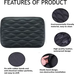 monolive Black Rectangle Hand Pain Relief Armrest Cover For Vehicle-25 Car Armrest image 5