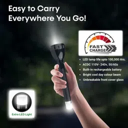 dazzel flex RECHARGEABLE TWO IN ONE FLASH LIGHT WITH BACK LIGHT Torch image 4