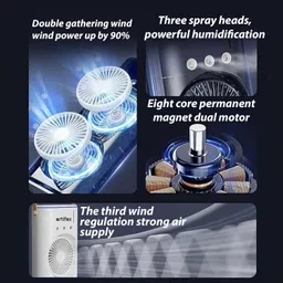 Navalkishori Double Ended Spray Fan Desk Fan with Mist Office and home zx10 Double Ended Spray Fan Desk Fan with Mist Office and home DC8 USB Air Cooler image 3
