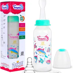 baby dolphin Prince 2 in 1 Baby Feeding Bottle with Spoon |Anti-Colic| BPA Free, 3m+, Fish - 250 ml-picture-14