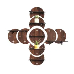 random Engineered Wood Set of 9 Modular Shelf in Brown Colour byRandom image 2