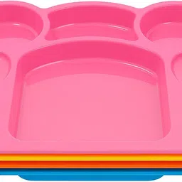 covilta Kids Multi-Color Compartment Plate Set | BPA-Free Plastic - Plastic-picture-20