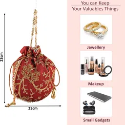 kuber industries Women Maroon Potli image 3