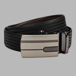 woodland Men Formal Black Genuine Leather Reversible Belt image 3