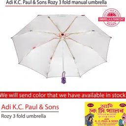 adi k.c.paul & sons Rozy 3 fold long lasting umbrella for men & women | 3 fold umbrella | Umbrella image 3