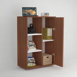 anikaa Storm Engineered Wood Semi-Open Book Shelf image 4