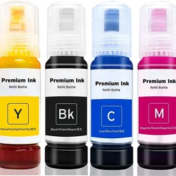 ASV Ink Refill for 001 , 003 , L3200 , L3210 , L3211 , L3215,L3216,L3250,L3252 Black + Tri Color Combo Pack Ink Bottle-image-11