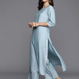 libas Women Chanderi Kurta Palazzo Set image 3