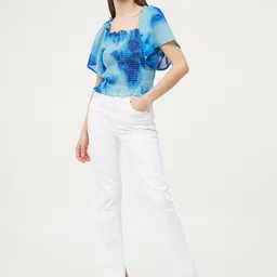 harpa Casual Regular Sleeves Solid Women Light Blue Top image 5