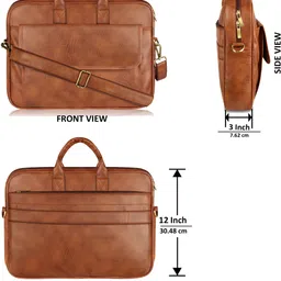 hvh world Matte Tan Color Faux Leather 9.44L Messenger Bag For Men HV-BG111 Messenger Bag image 2
