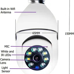 SROPX Wifi Wireless CCTV camera 1080p Bulb Shape PTZ V380 Pro CCTV Security Cam Security Camera image 2
