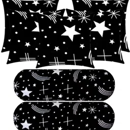 sanju brother 2 Bolester 5 Cushion Microfibre Abstract Bolster Pack of 7-picture-26
