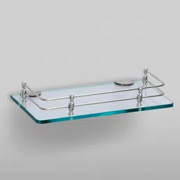 hexa gold Glass Shelf for Bathroom/Kitchen Storage Shelf/Multipurpose Wall Shelf Rack for Home (12x6 Inches, Clear, Pack of 1Pcs.) Glass Wall Shelf image 3