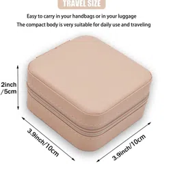 anish Jewellery Organizer Case Mini Storage Box For Women (Pink) Storage Case PU Leather Organisers Vanity Box image 3