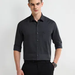 arrow Men Slim Fit Self Design Spread Collar Formal Shirt image 1