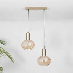 kapoor lampshades Opaline 2 Light Globe Linear Cluster Hanging Pendant Light image 4