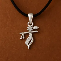 Zarkan 925 Hallmark Silver Krishna Bansuri Pendant Rhodium Cubic Zirconia Sterling Silver Pendant-picture-10