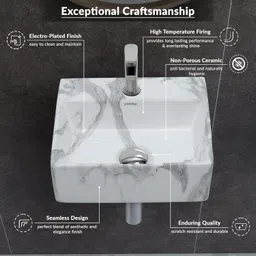 plantex Tabletop Wash Basin for Bathroom/Designer Ceramic Basin/Wash Basin for Home Wall Hung Basin image 2