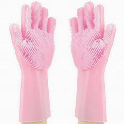 nksnimystore Silicone Dish Washing Hand Gloves for Cleaning Kitchen Car Bathroom Pet Grooming Wet and Dry Disposable Glove Set-picture-35