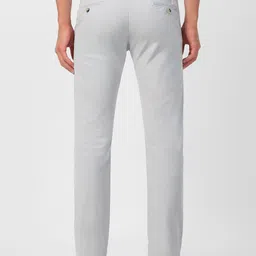 urbano fashion Men Slim Fit Grey Cotton Blend Trousers image 3