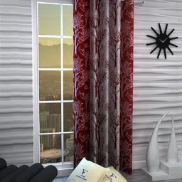 fashion string 152 cm (5 ft) Polyester Semi Transparent Window Curtain Single Curtain-picture-21