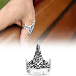syfer Ertugrul Gazi Ring For Boy Men IYI Ring Dirilis Ertugrul ring for boy & girl Stainless Steel Silver Plated Ring image 2