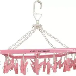 Plastic Ceiling Cloth Dryer Stand 24 Clothes Clip Laundry Clothesline Hanging Plastic Cloth Clips-image-51
