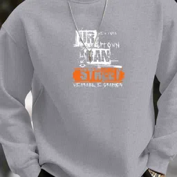 kajaru Men Printed Round Neck Polyester Grey T-Shirt image 4