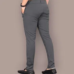 sk trend Men Slim Fit Grey Lycra Blend Trousers image 2