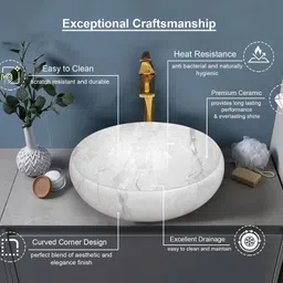 delta Premium Designer Ceramic (M08) Wash Basin (16*12*5)(M08) Table Top Basin image 3