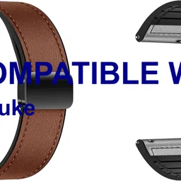 ACM WSM28P22BRGY3455 Pack of 2 Watch Strap Leather Magnetic Silicone 22mm for |Beatxp Duke Smartwatch (Brown/Grey) Smart Watch Strap-picture-18