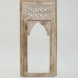 suncity decors Yellow Distress Color Handpainted Mango Wood Carving Jharokha Frame image 5