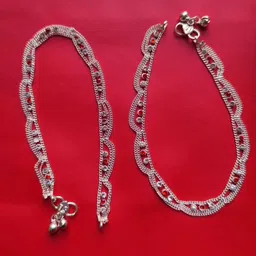 manmora Anklet Silver Oxidized Red Stone Steel Payal Leg Chain Anklet for Woman Silver Anklet image 3