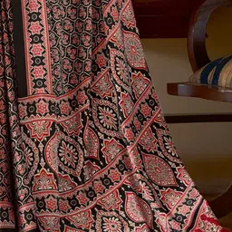 Saree mall Ajrak Block Poly Crepe Bagru Sarees image 5