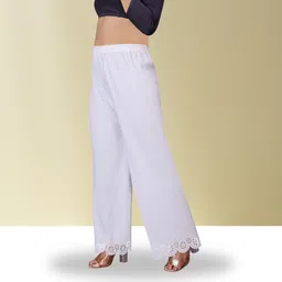 ecoundies Pack of 2 Women Straight Fit Black, White Lycra Blend Trousers image 2