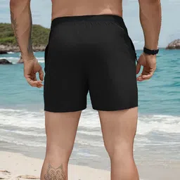 mendior Solid Men Black Regular Shorts image 3