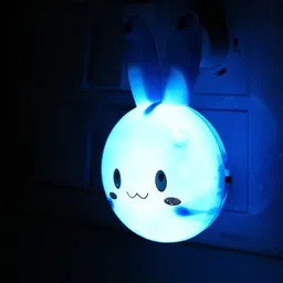 enmora Plug in LED Rabbit Night Wall Lamp for Bedroom Night Light for Kids Room RABS09 100 hrs Bulb Emergency Light image 1