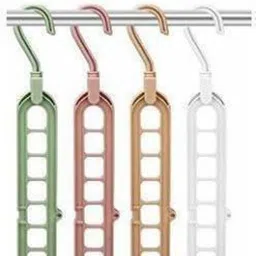 Pack of 4 Space Saver Plastic Wardrobe, 360º Swivel-9-Holes Design Hanger X4.240 Door Hanger-image-3