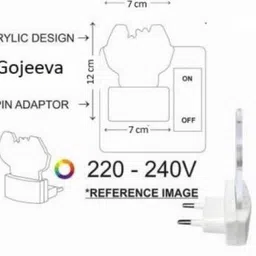 gojeeva The Allah 3D illusion 7 Multicolor lighting effect Night Lamp (12 cm, Clear) Night Lamp image 5