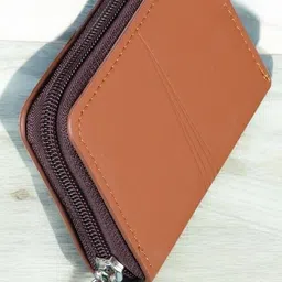 szn Men & Women Casual Brown Artificial Leather RFID Card Holder image 4