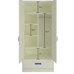 adona Palencia 2 Door Wardrobe with Butterfly Handles in Lavender Purple Colour image 5