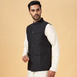 indus route by pantaloons Poly Viscose Coat For Men image 3
