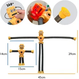 littlelovik New Bendable Telescopic Robot, Shape Changing Suction Cup Toy(Pack of 2), image 2