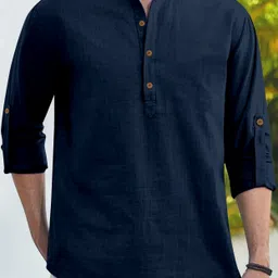 clothingveda Men Solid Cotton Blend Straight Kurta-picture-13