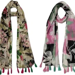 stolevilla Printed Chiffon Women Multicolor Scarf, Stole, Fancy Scarf-picture-20