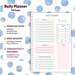timewise Daily Planner Minimalist Schedule your Day Journal A5 Planner Unruled 140 Pages image 4