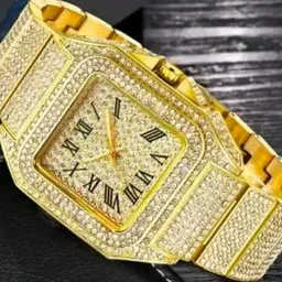 ghadi wala Analog Watch - For Men Luxury Full Diamond Gold-Plated Analog Wrist Watch for Men-picture-25