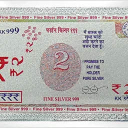 maa silver Fine Silver Currency Note of Rs 2 with 999 Purity Silver Jewellery-picture-27